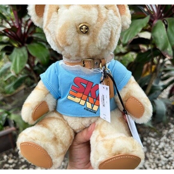 COACH Ski Bear Collectible In Signature Shearling Limited Edition Beige&Brown - Picture 7 of 11
